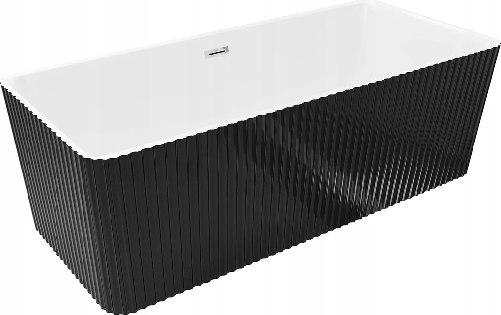 Mexen Nila voľne stojaca akrylátová vaňa 170x75cm biela/čierna chróm