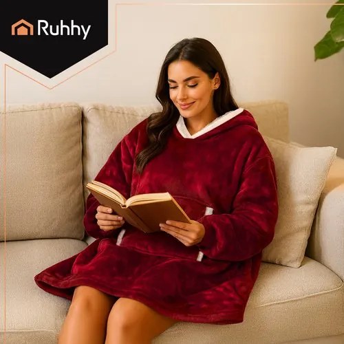 Ruhhy 26145 TV mikina s kapucňou XXL, červená