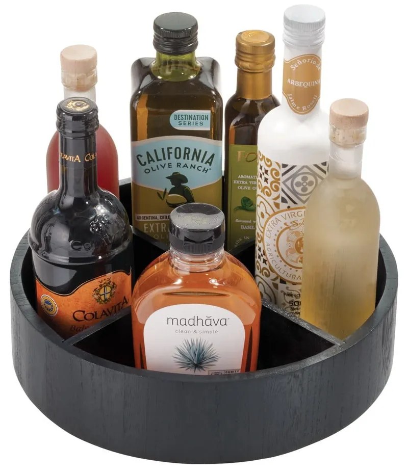 Otočný drevený organizér na koreničky Merry-go-round – iDesign/The Home Edit