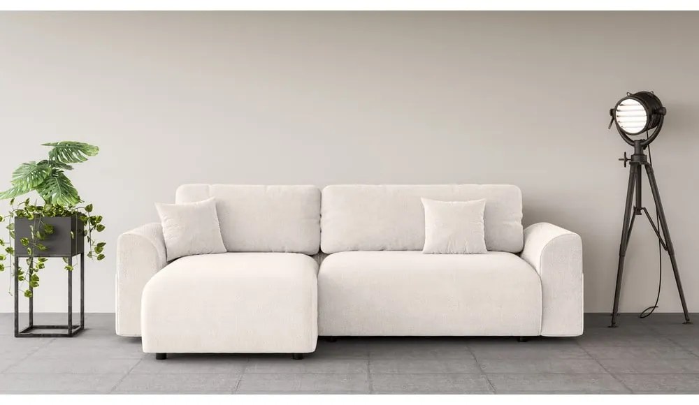 Biela rozkladacia rohová pohovka (variabilná) Lorine – Ropez