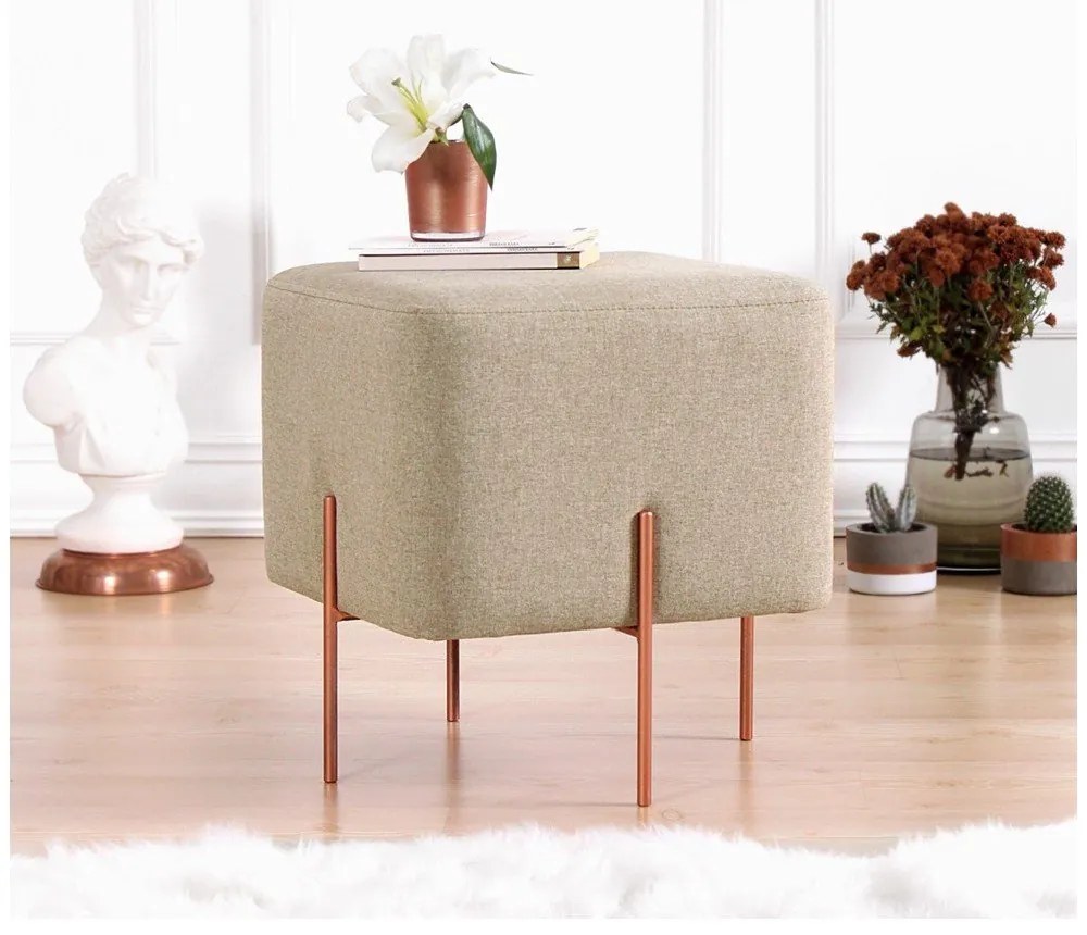 Béžový taburet Copper – Artie