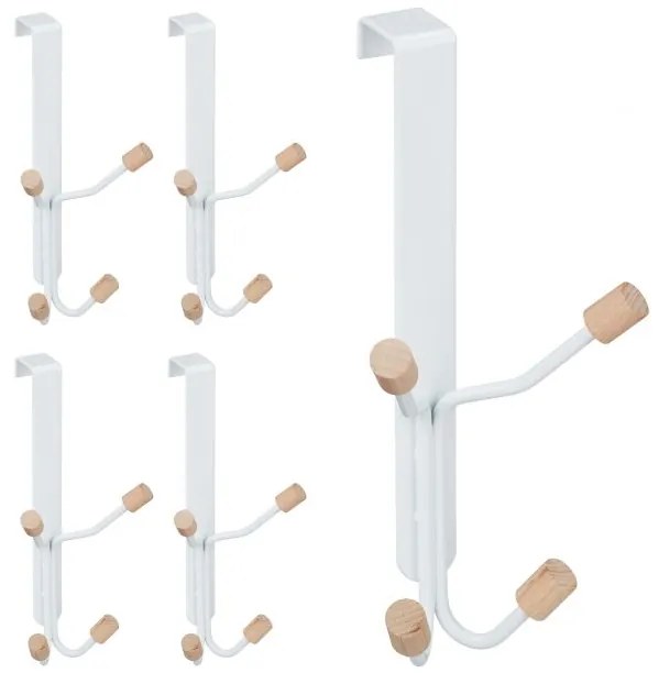 Dverový vešiak štvornásobný RD2630, sada 5 kusov