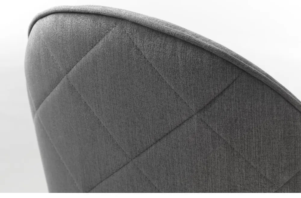 Sivé čalúnené jedálenské kreslo s podrúčkami Minto – Unique Furniture