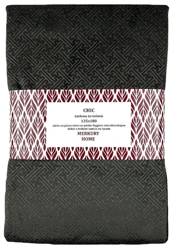 Záves Chic na páske135x180 tmavo šedá Merkury Home