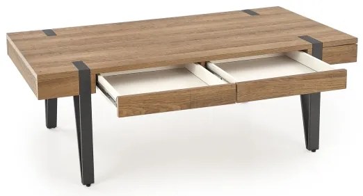 Konferenčný stolík TULUZA 41x120 cm zlatý orech/čierna