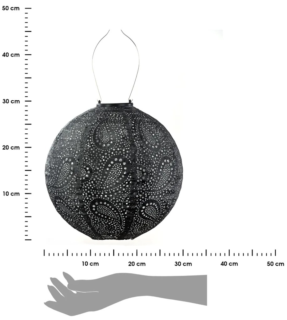 SOLÁRNY LAMPÁŠ ROUND 28,9X30 CM TMAVOSIVÁ