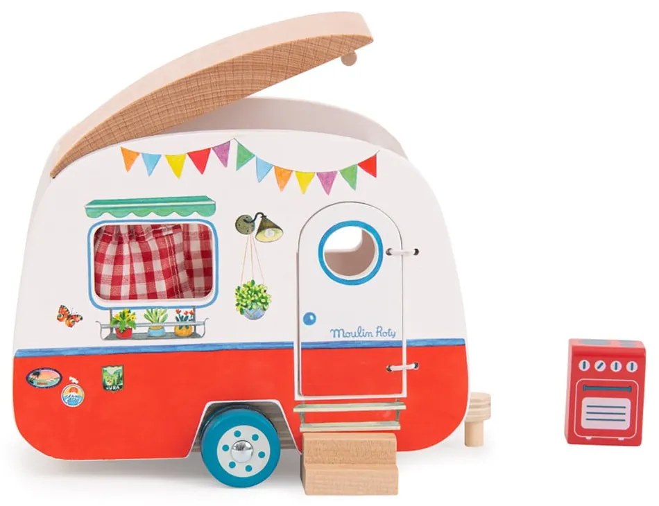 Drevené autíčko La Grande Famille Caravan – Moulin Roty