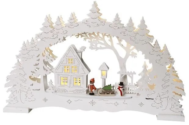 Biela svetelná LED dekorácia Star Trading Ulm, výška 27 cm