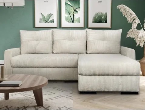 Rohová sedačka Miles, krémová strukturovaná látka%