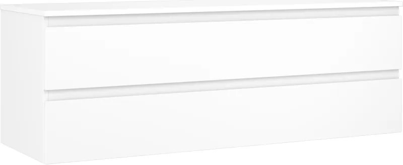 Mexen Orio, kúpeľňová skrinka pod umývadlo 140 cm s hornou časťou, 2 zásuvky, biela matná, 91A10-14047-2-BFFC01