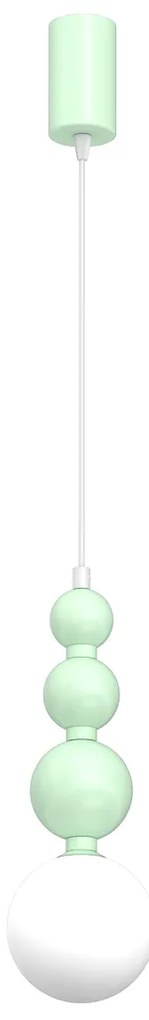 Závesné svietidlo Boule, 1x mentolové/biele sklenené tienidlo, m