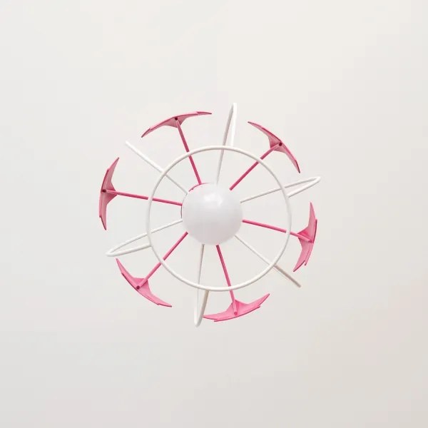 Detský luster na lanku STARS 1xE27/15W/230V ružová/biela