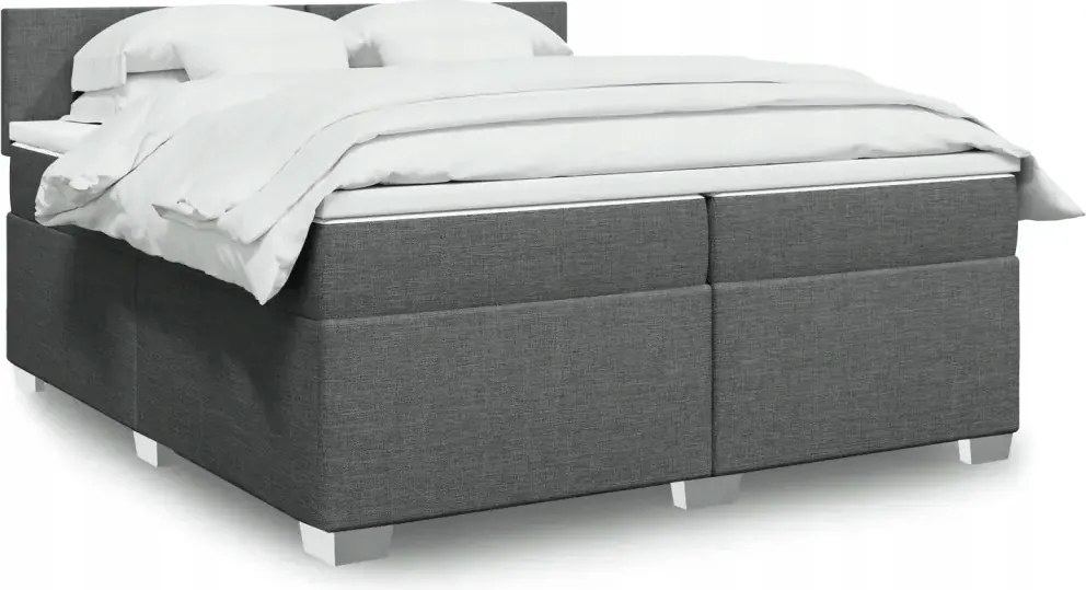 vidaXL Boxspring posteľ s matracom tmavosivá 200x200 cm látka