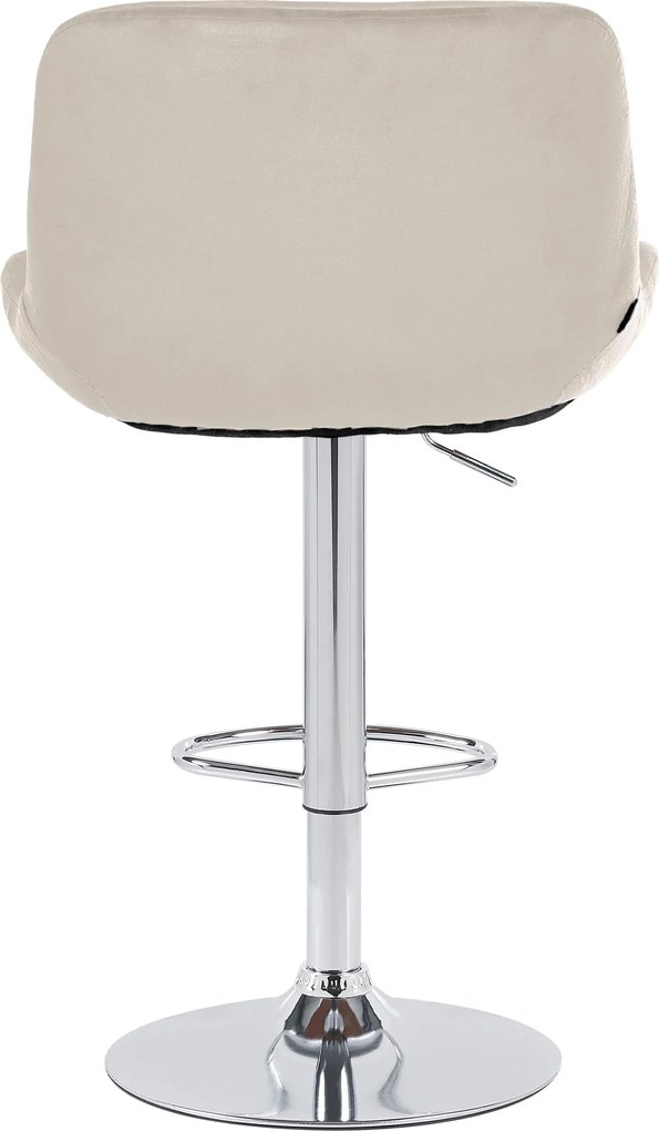 Barová stolička Solon - zamat, chróm rám - krémová