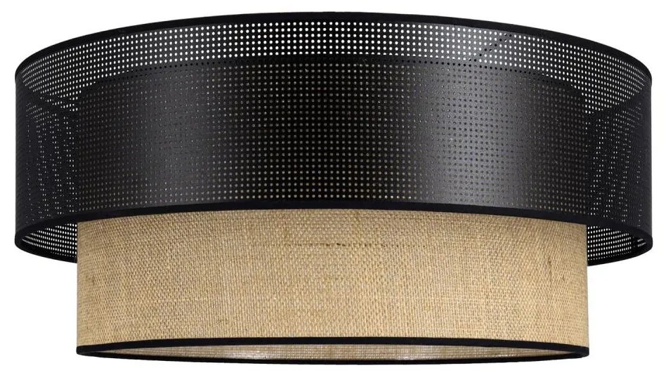 Stropné svietidlo BORHO 1xE27/60W/230V pr. 40 cm čierna/juta