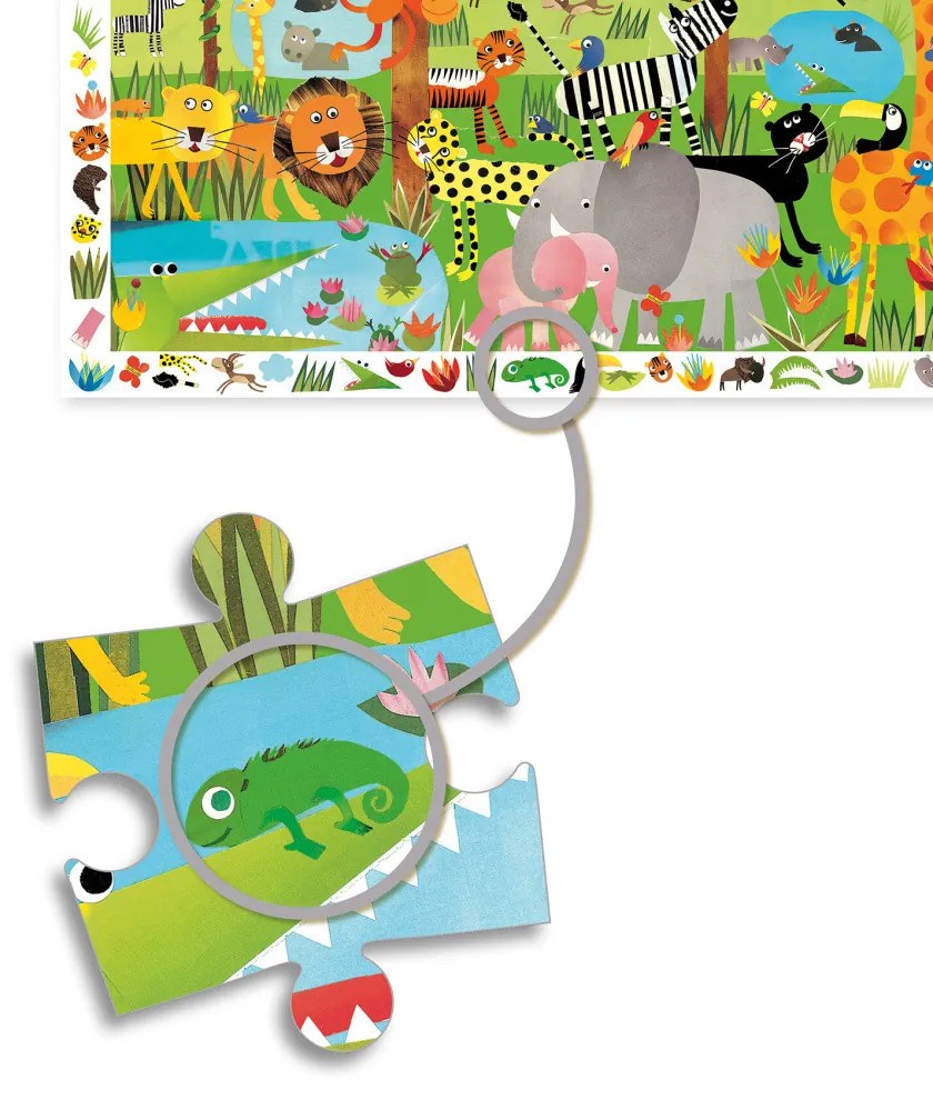 Vyhľadávacie puzzle s plagátom – Jungle – 35 ks