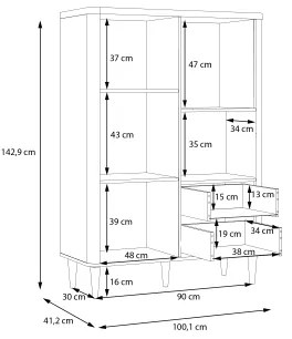 Komoda VIRO hnedá/béžová
