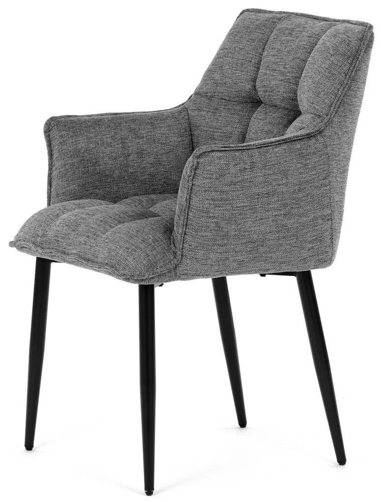 Autronic - Židle jídelní, šedá vodoodpudivá látka, černý matný lak, kovové nohy - DCH-J2139 GREY2 AKCE NOVINKA