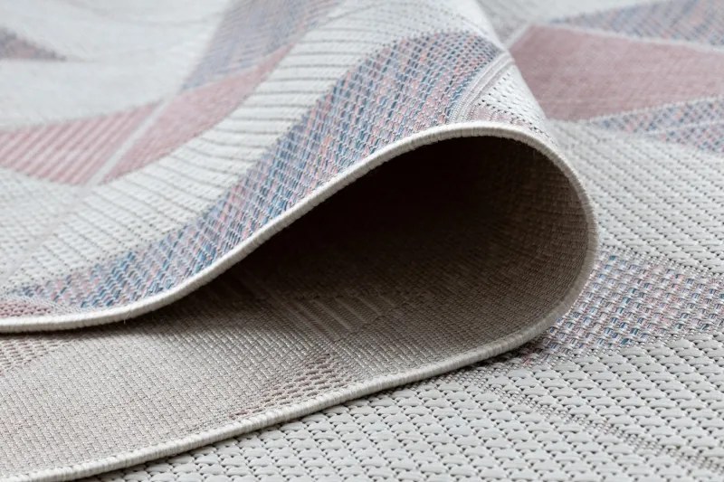 Dywany Łuszczów Kusový koberec Sion Sisal Triangles B3006A ecru/pink – na von aj na doma - 140x190 cm