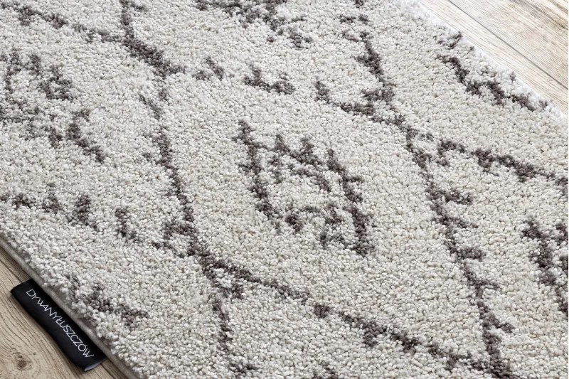 Dywany Łuszczów, Koberec behúň Berber Fez cream, 80x250, biela, obývacia izba