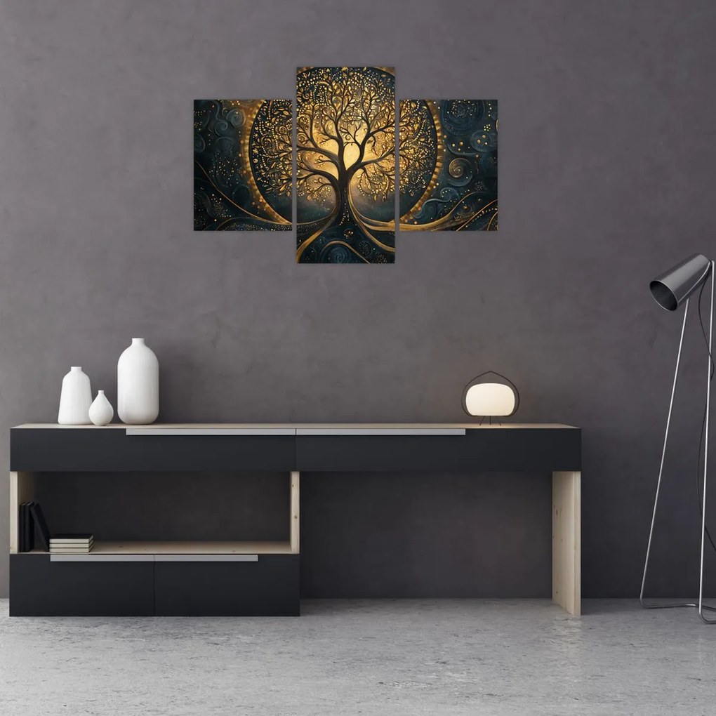 Obraz – Strom so zlatou aurou (90x60 cm)