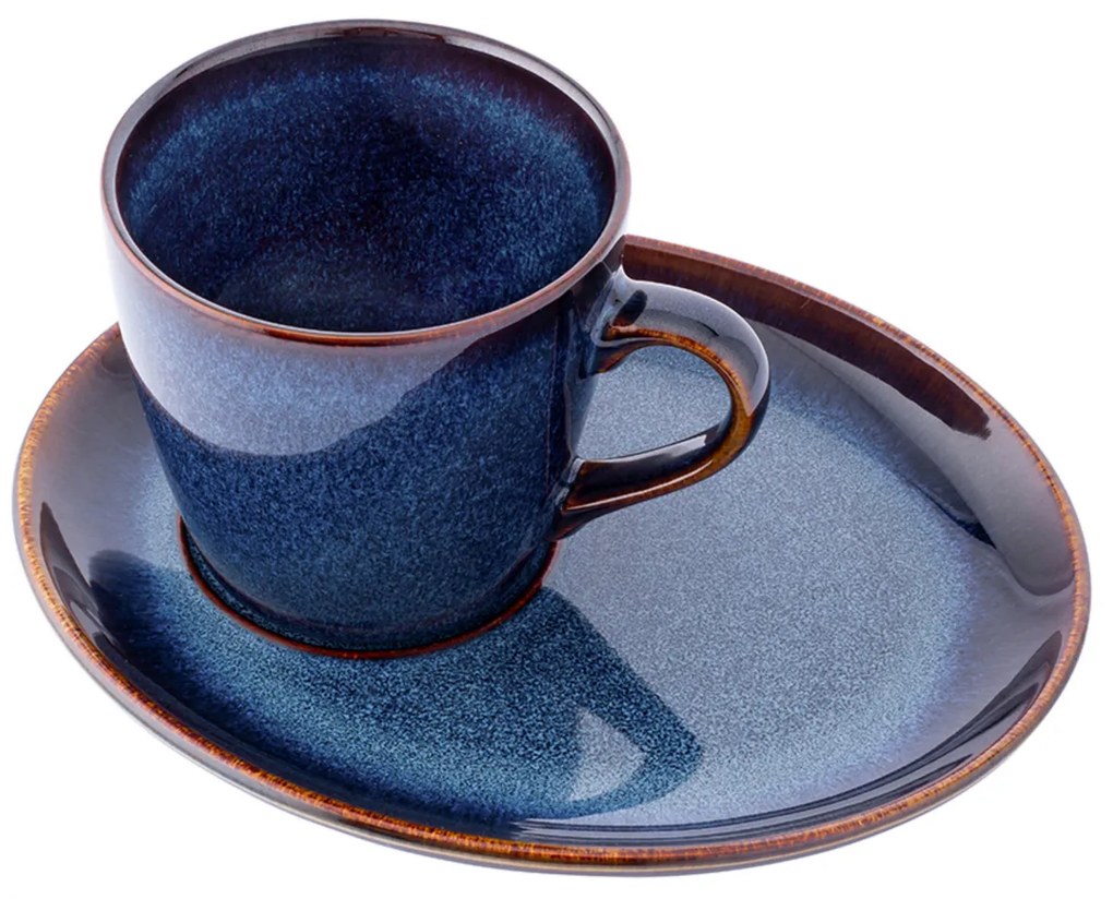 Altom Keramický šálok s tanierikom Reactive NavyBlue 310 ml