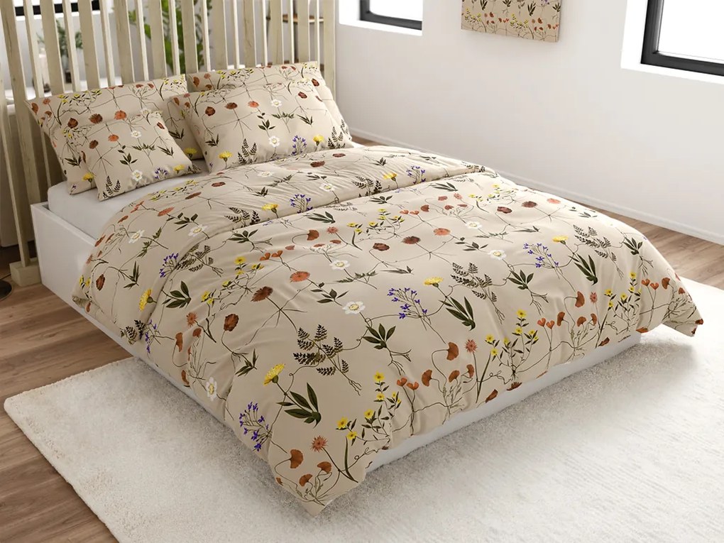 Obliečky z mikrovlákna HERBAR béžové Rozmer obliečky: 2 ks 70 x 90 cm | 200 x 220 cm