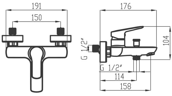 Novaservis - Vaňová súprava s batériou METALIA lesklý chróm