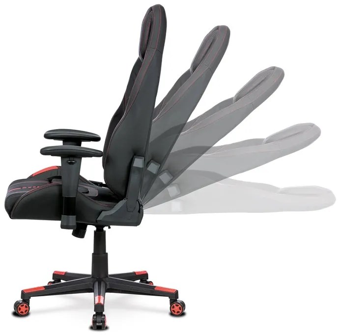 Autronic BONTEC Herné kreslo, hojdací mechanizmus, čierna látka, KA-F07 RED Farba: Čierna