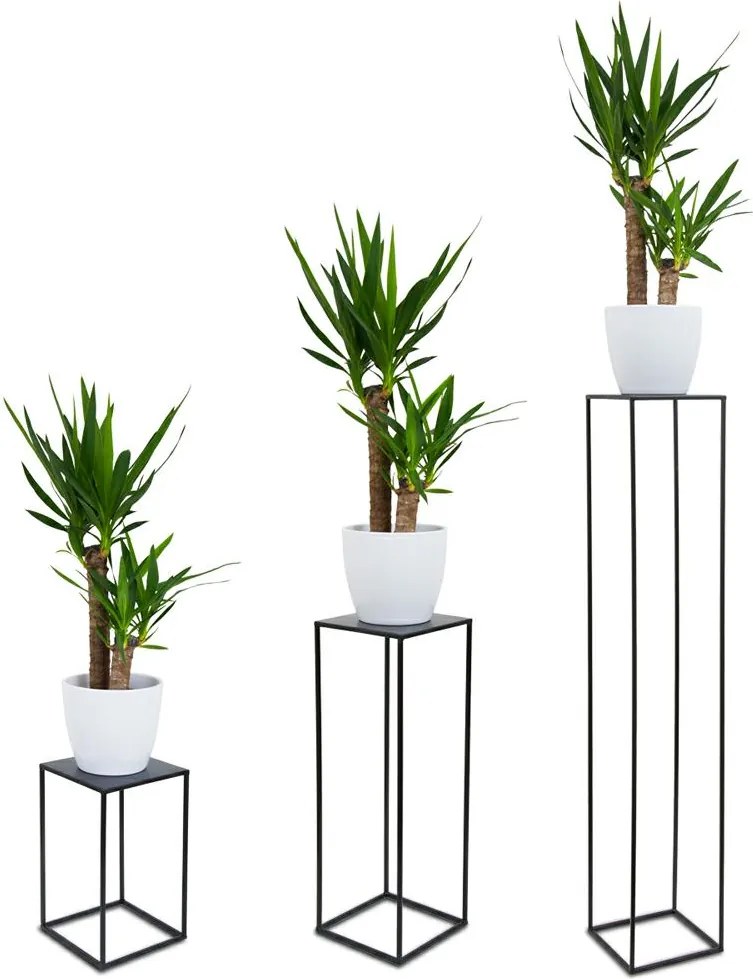 STOJAN NA KVETINÁČ SIMPLE 40X24X24 CM ČIERNA