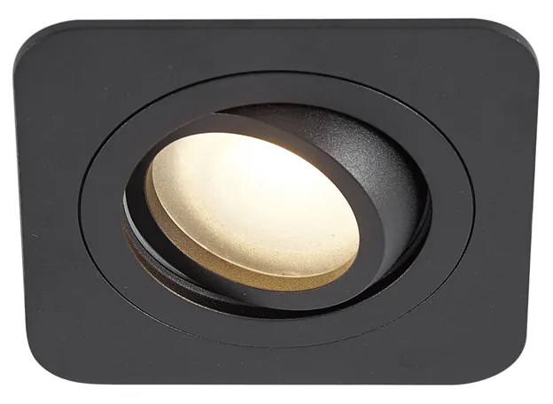 Sada 6 zaoblených zapustených bodových svetiel čierna GU10 50 mm otočné a naklápacie IP44 - Alberto