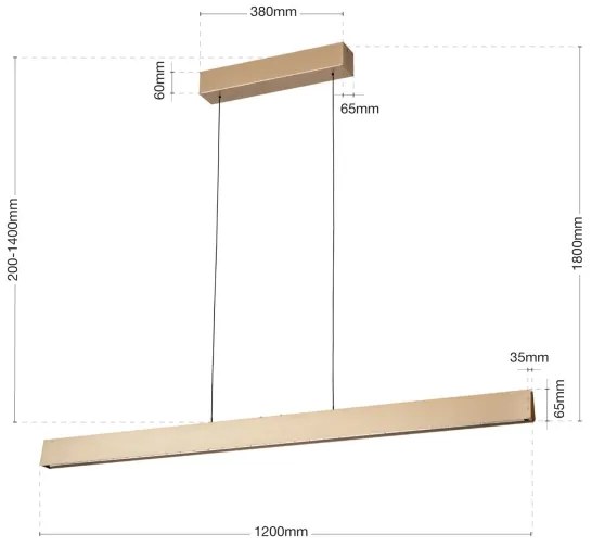 Orion HL 6-1716/120 - LED stmievateľný luster na lanku TARA LED/44W/230V zlatý