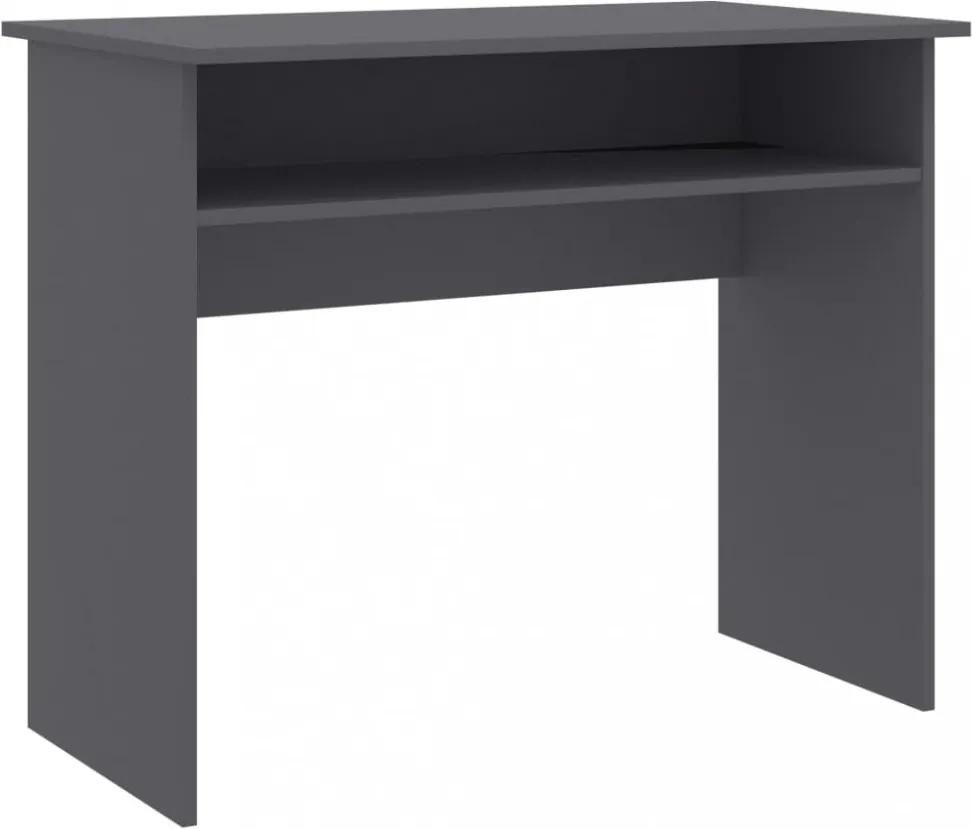 Písací stôl s policou 90x50 cm Dekorhome Sivá