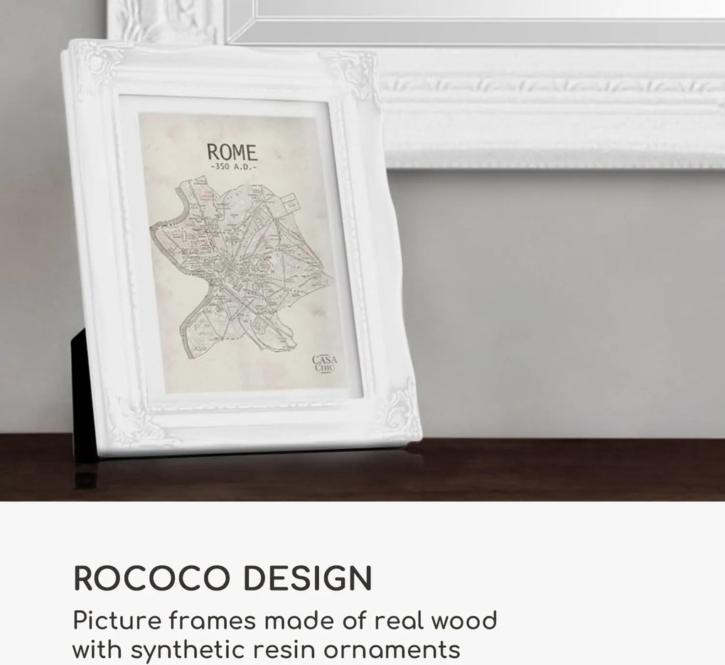 Casa Chic Regent, obrazový rám, obdĺžnikový, A4 fotky, pasparta, sklo, rokoko