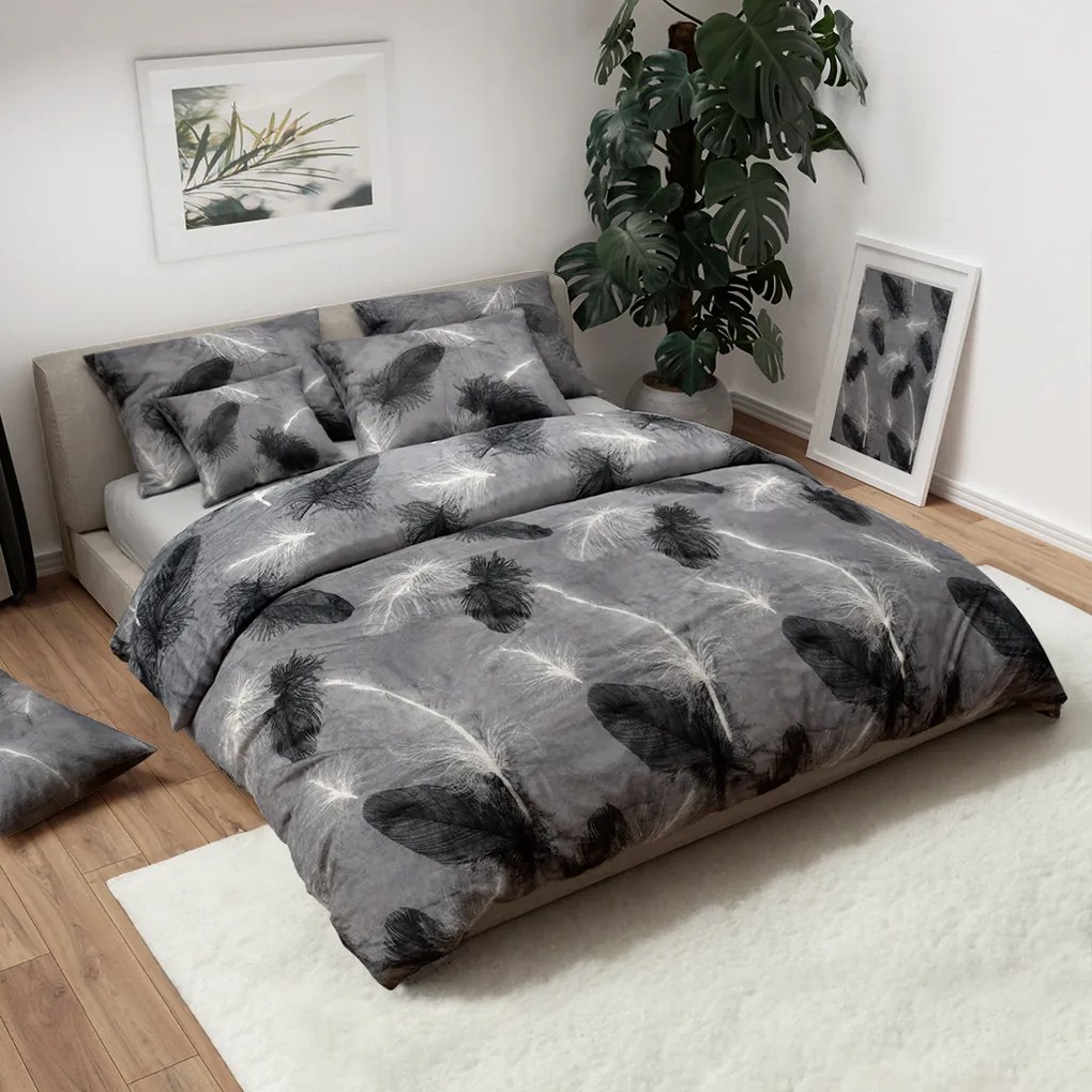 Mikroplyšové obliečky VELSOFT sivé Rozmer obliečky: 70 x 90 cm | 140 x 200 cm