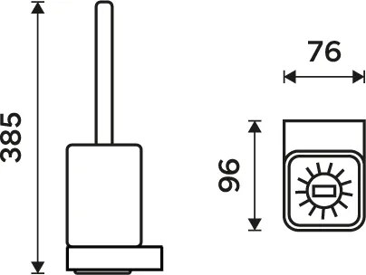 Nimco WC kefa s hranatou rukoväťou NIKAU - NK 30094CN-HR-26