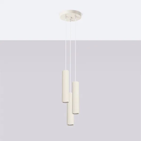 Sollux SL.1595 - Luster na lanku KARBON 3xGU10/10W/230V krémová