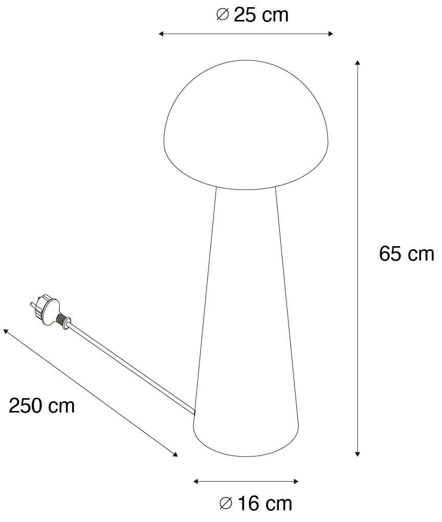 Vonkajšia stojaca lampa čierna 65 cm - Mushroom