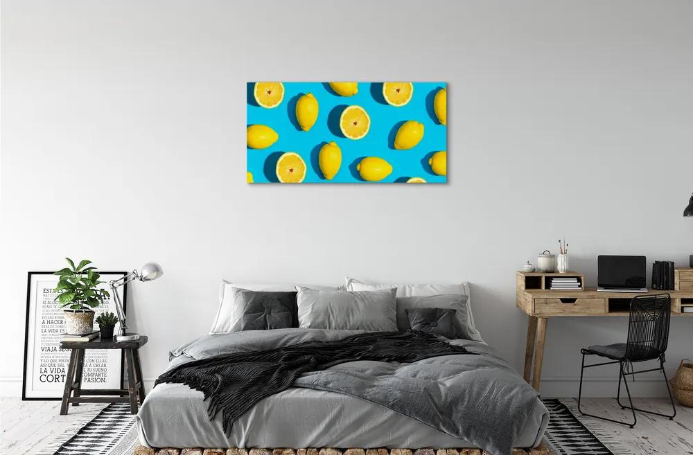 Obraz canvas Citróny na modrom pozadí 100x50 cm