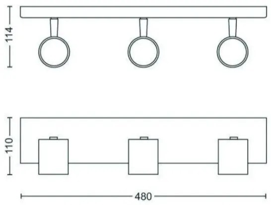 Philips - Bodové svietidlo RUNNER 3xGU10/20W/230V čierna