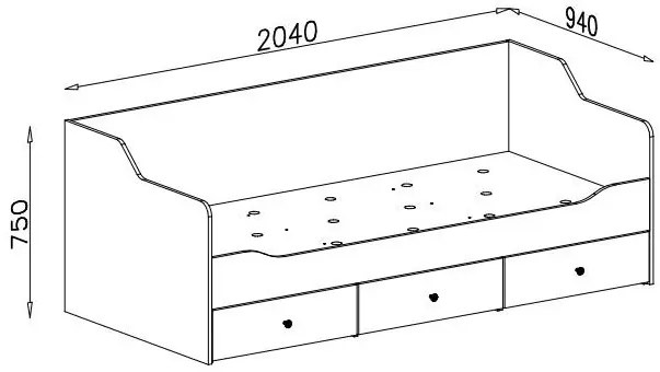 Posteľ Bergen so zásuvkami