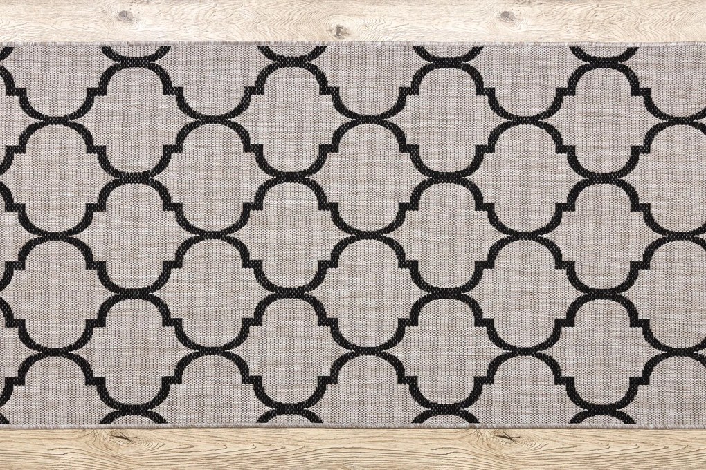 Behúň SIZAL FLOORLUX 20608, marócky trellis béžovo  / čierny
