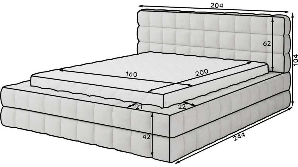 Svetlohnedá čalúnená dvojlôžková posteľ s úložným priestorom s roštom 160x200 cm Dizzle – ELTAP