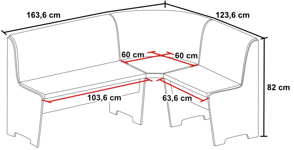 Nabytekmorava Jedálenská rohová lavica farba lamina: Antracit, čalúnenie vo farbe: Mega 13 V3 šedá