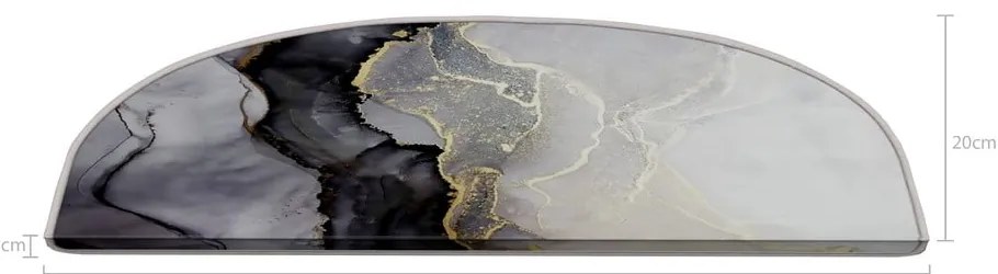 Čierno-biele nášľapy na schody v súprave 16 ks 20x65 cm Golden Marble – Vitaus