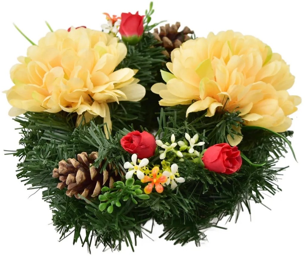 Veniec na Sviatok všetkých svätých Oranžovéchryzantémy, 20 cm