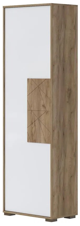 Skriňa 1d Stela V1 lakovaná Tobacco Oak/Crystal White
