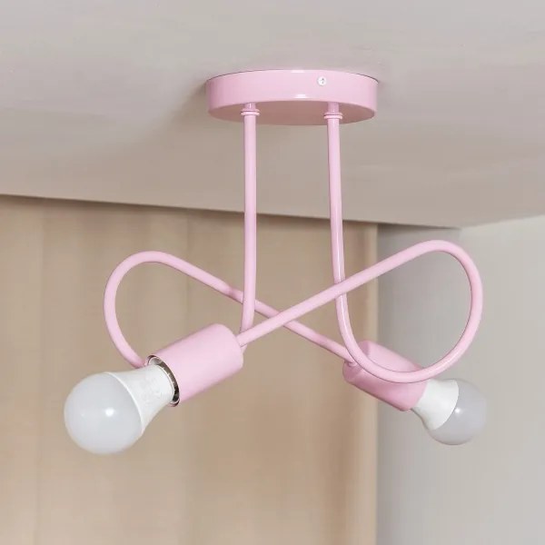 Prisadený luster OXFORD 2xE27/15W/230V ružový