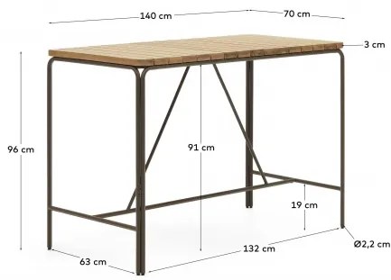 SALGUER 140 záhradný barový stôl