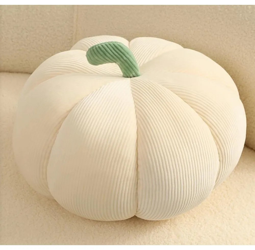 Dekoračný vankúš v tvare tekvice PUMPKIN 35 cm, krémový